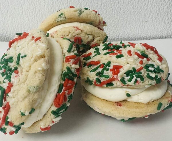 Vegan Gluten Free Holiday Sprinkle Cookie Sandwiches